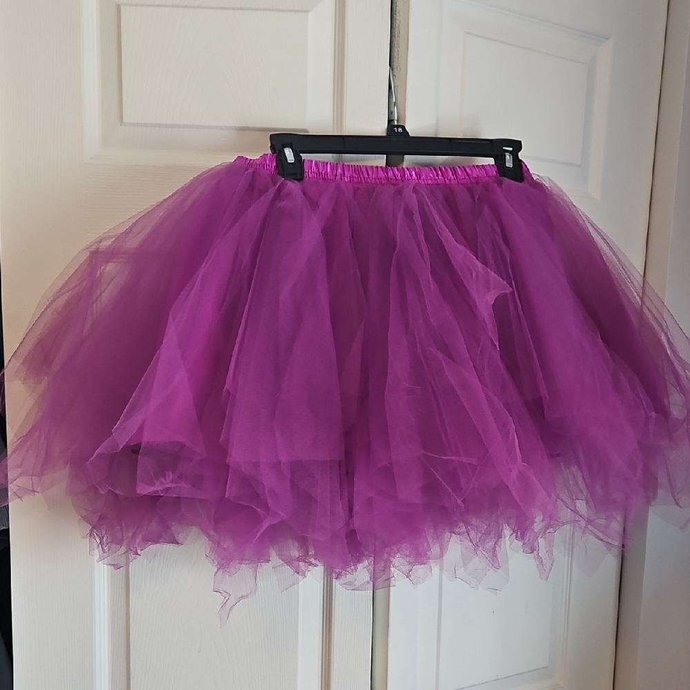 Chic Purple Tulle A-Line Skirt